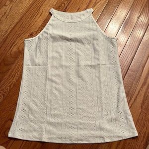Solid Eyelet Halter Neck Top, Casual Sleeveless Halter Top, Women's Clothing